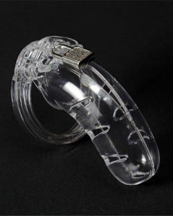 Man Cage Chastity - Clear