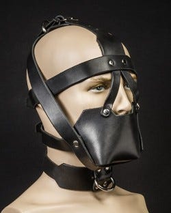 Head Harness Muzzle - Gag & Locking Buckles